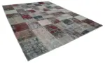 Patchwork Multi Pamuk Üzerine Yün El Dokuma Kilim-300x400 - Görsel 2
