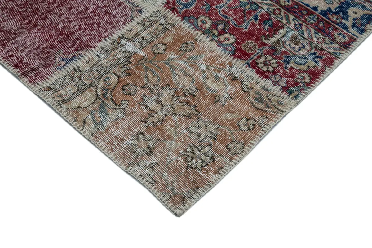 Patchwork Multi Pamuk Üzerine Yün El Dokuma Kilim-300x400 - Görsel 4