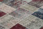 Patchwork Multi Pamuk Üzerine Yün El Dokuma Kilim-300x400 - Görsel 5