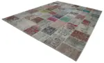Patchwork Multi Pamuk Üzerine Yün El Dokuma Kilim-300x402 - Görsel 3