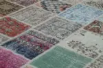 Patchwork Multi Pamuk Üzerine Yün El Dokuma Kilim-300x402 - Görsel 5