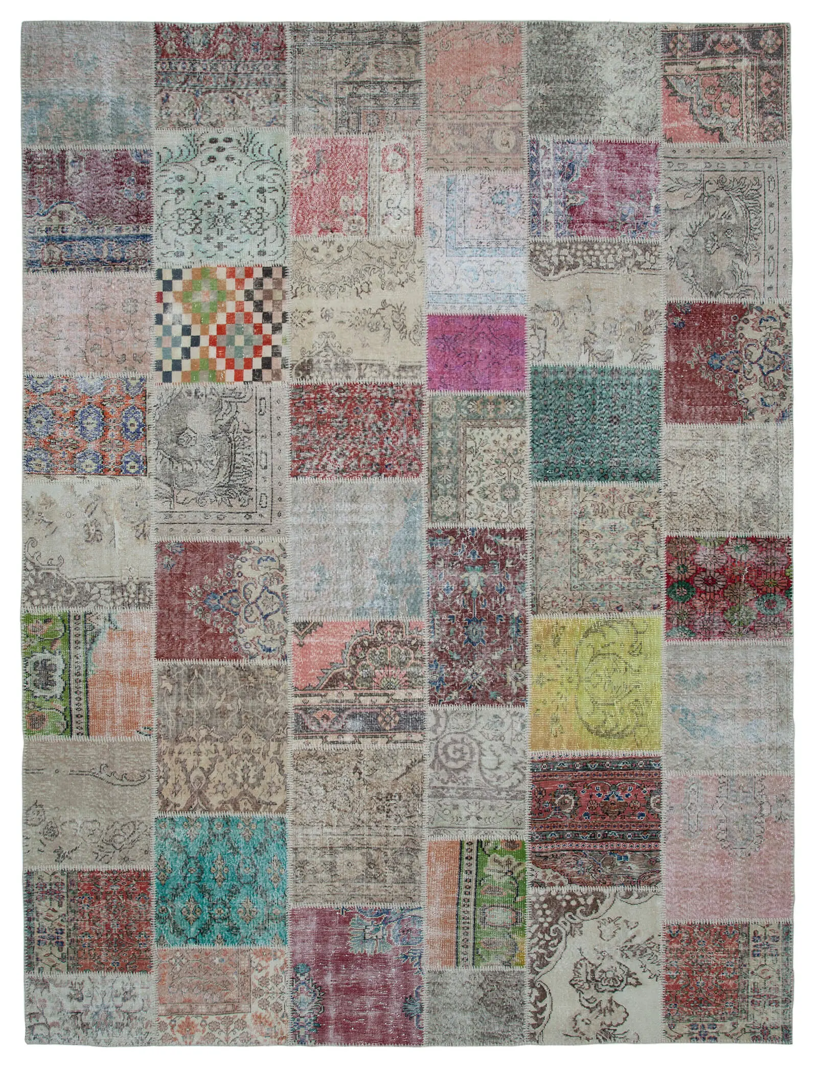 Rc_34822_0_Multicolor_Patchwork_Rugs Patchwork Multi Pamuk Üzerine Yün El Dokuma Kilim-300x403 - Görsel 1
