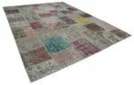 Patchwork Multi Pamuk Üzerine Yün El Dokuma Kilim-300x403 - Görsel 2
