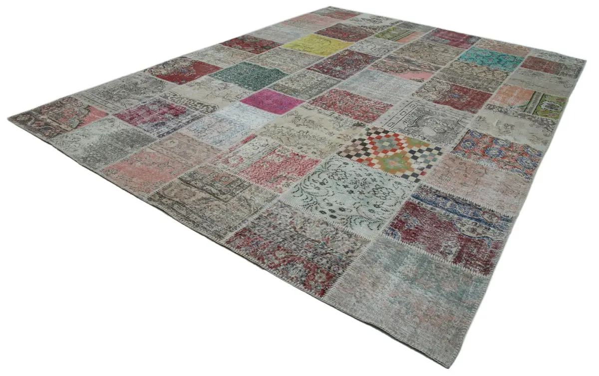 Patchwork Multi Pamuk Üzerine Yün El Dokuma Kilim-300x403 - Görsel 3