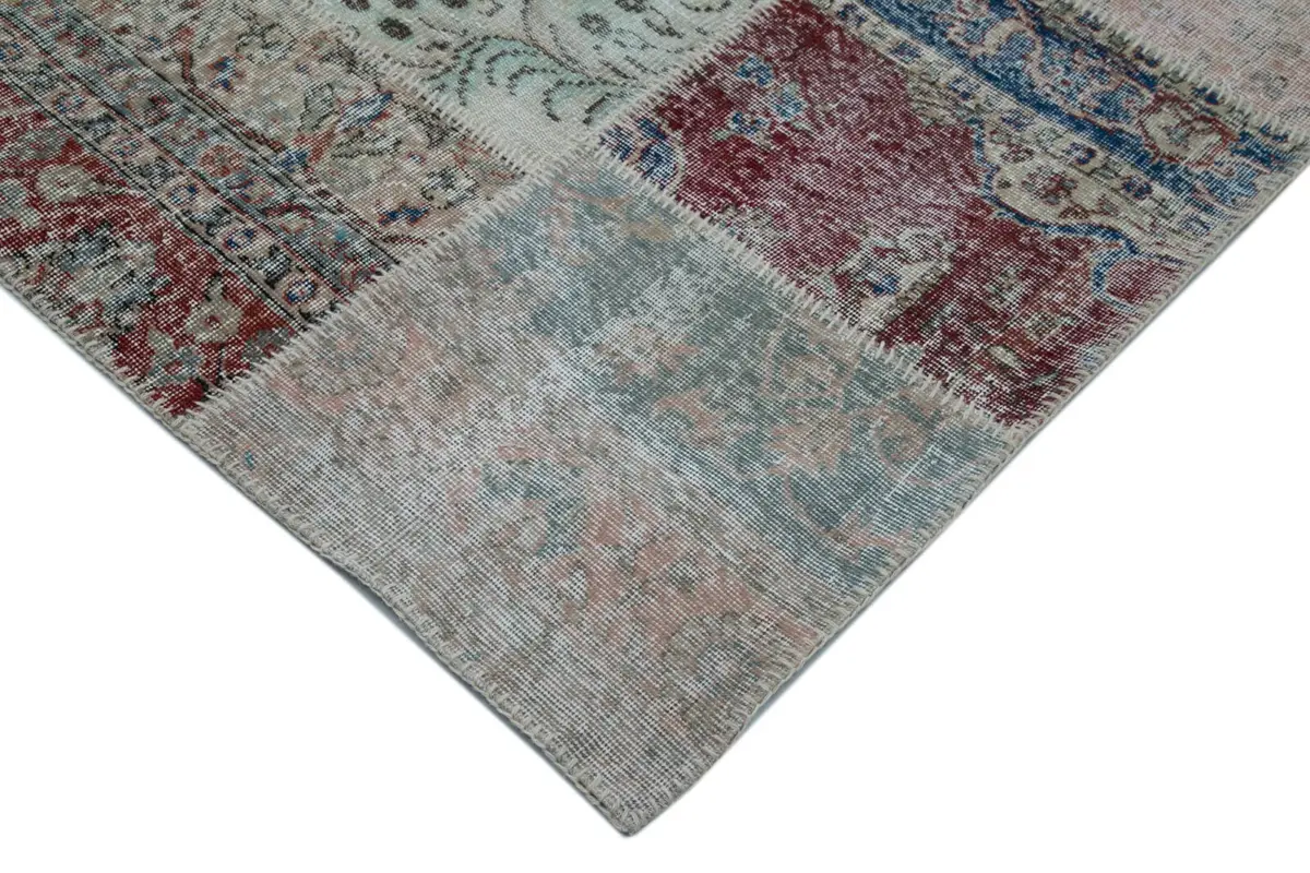 Patchwork Multi Pamuk Üzerine Yün El Dokuma Kilim-300x403 - Görsel 4
