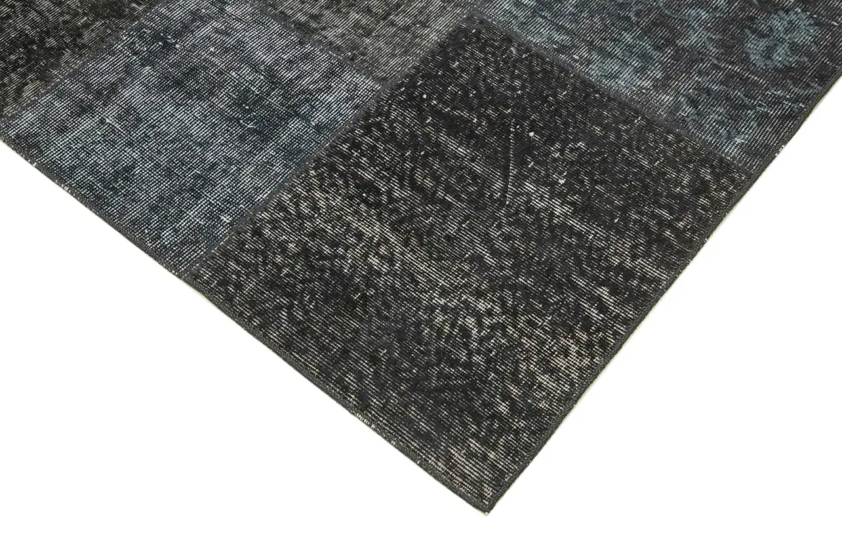 Patchwork Gri Pamuk Üzerine Yün El Dokuma Kilim-247x352 - Görsel 4