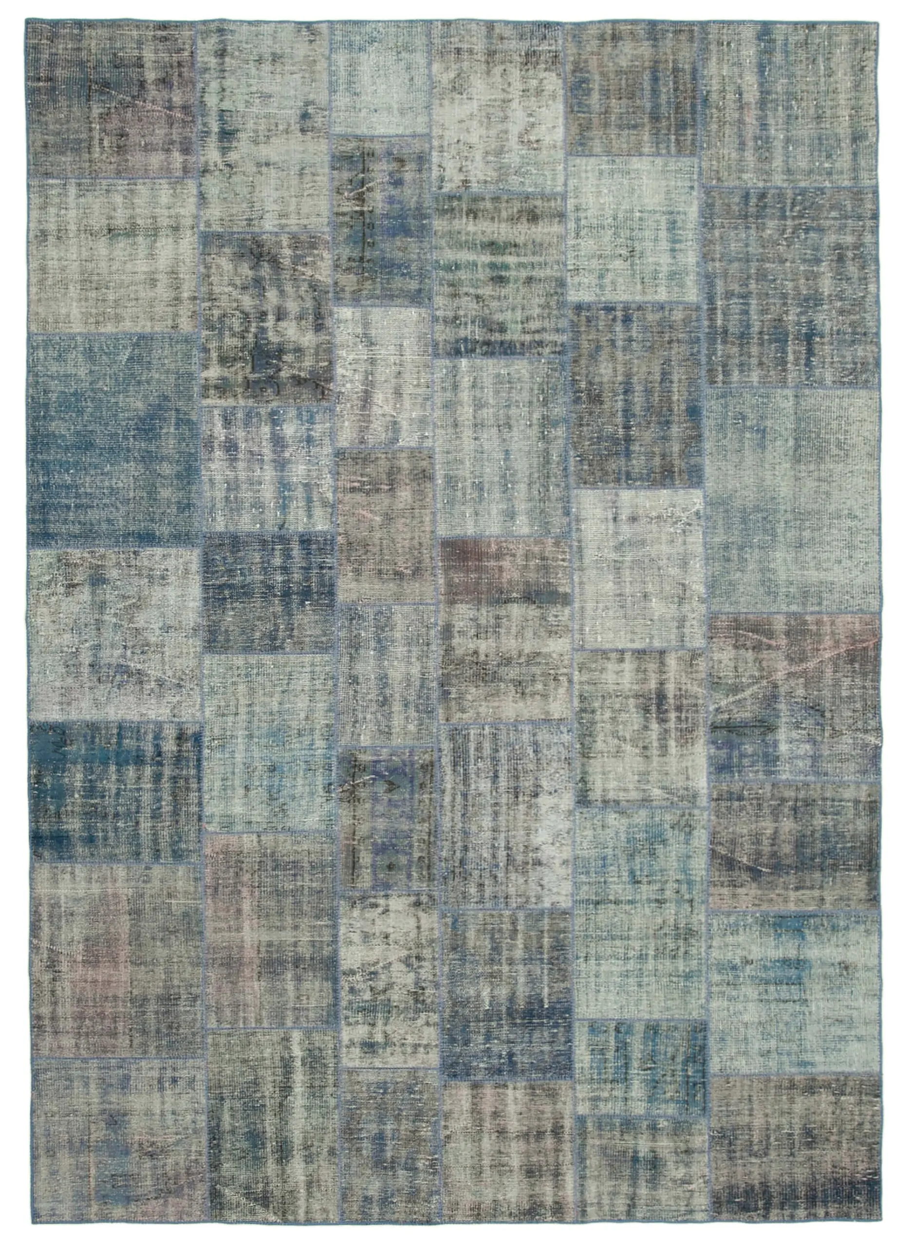 Rc_34838_0_Blue_Patchwork_Rugs Patchwork Mavi Pamuk Üzerine Yün El Dokuma Kilim-245x353 - Görsel 1