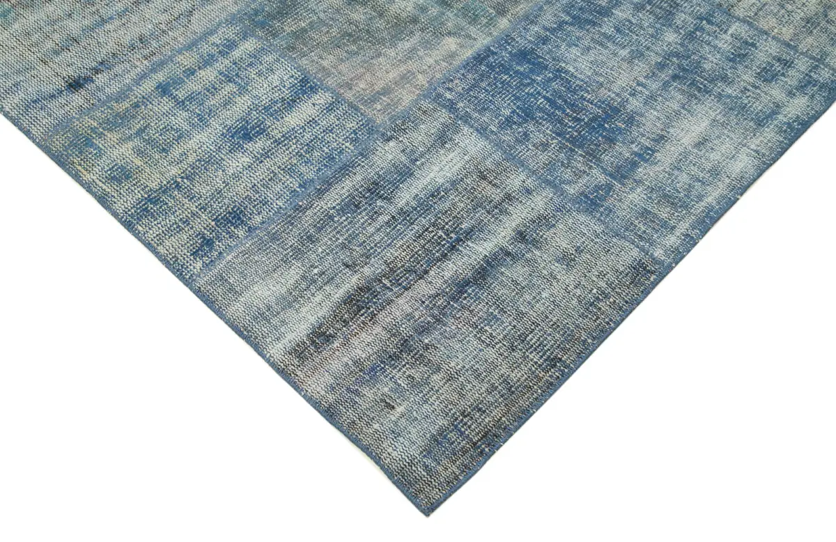 Patchwork Mavi Pamuk Üzerine Yün El Dokuma Kilim-248x348 - Görsel 4