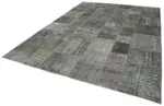 Patchwork Gri Pamuk Üzerine Yün El Dokuma Kilim-250x352 - Görsel 3