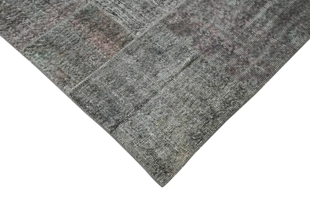 Patchwork Gri Pamuk Üzerine Yün El Dokuma Kilim-250x352 - Görsel 4