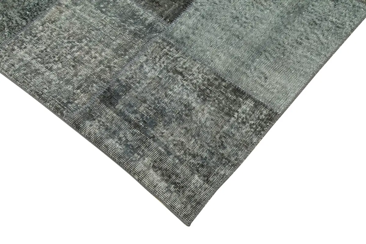 Patchwork Gri Pamuk Üzerine Yün El Dokuma Kilim-248x346 - Görsel 4