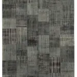 Patchwork Siyah Pamuk Üzerine Yün El Dokuma Kilim-256x351