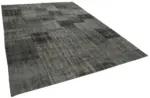 Patchwork Siyah Pamuk Üzerine Yün El Dokuma Kilim-256x353 - Görsel 2