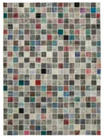 Patchwork Multi Pamuk Üzerine Yün El Dokuma Kilim-254x350