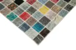 Patchwork Multi Pamuk Üzerine Yün El Dokuma Kilim-248x350 - Görsel 4