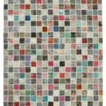 Patchwork Multi Pamuk Üzerine Yün El Dokuma Kilim-255x356