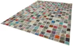 Patchwork Multi Pamuk Üzerine Yün El Dokuma Kilim-255x356 - Görsel 3