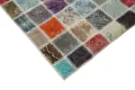 Patchwork Multi Pamuk Üzerine Yün El Dokuma Kilim-255x356 - Görsel 4