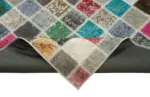 Patchwork Multi Pamuk Üzerine Yün El Dokuma Kilim-255x356 - Görsel 6