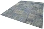 Patchwork Mavi Pamuk Üzerine Yün El Dokuma Kilim-244x298 - Görsel 3