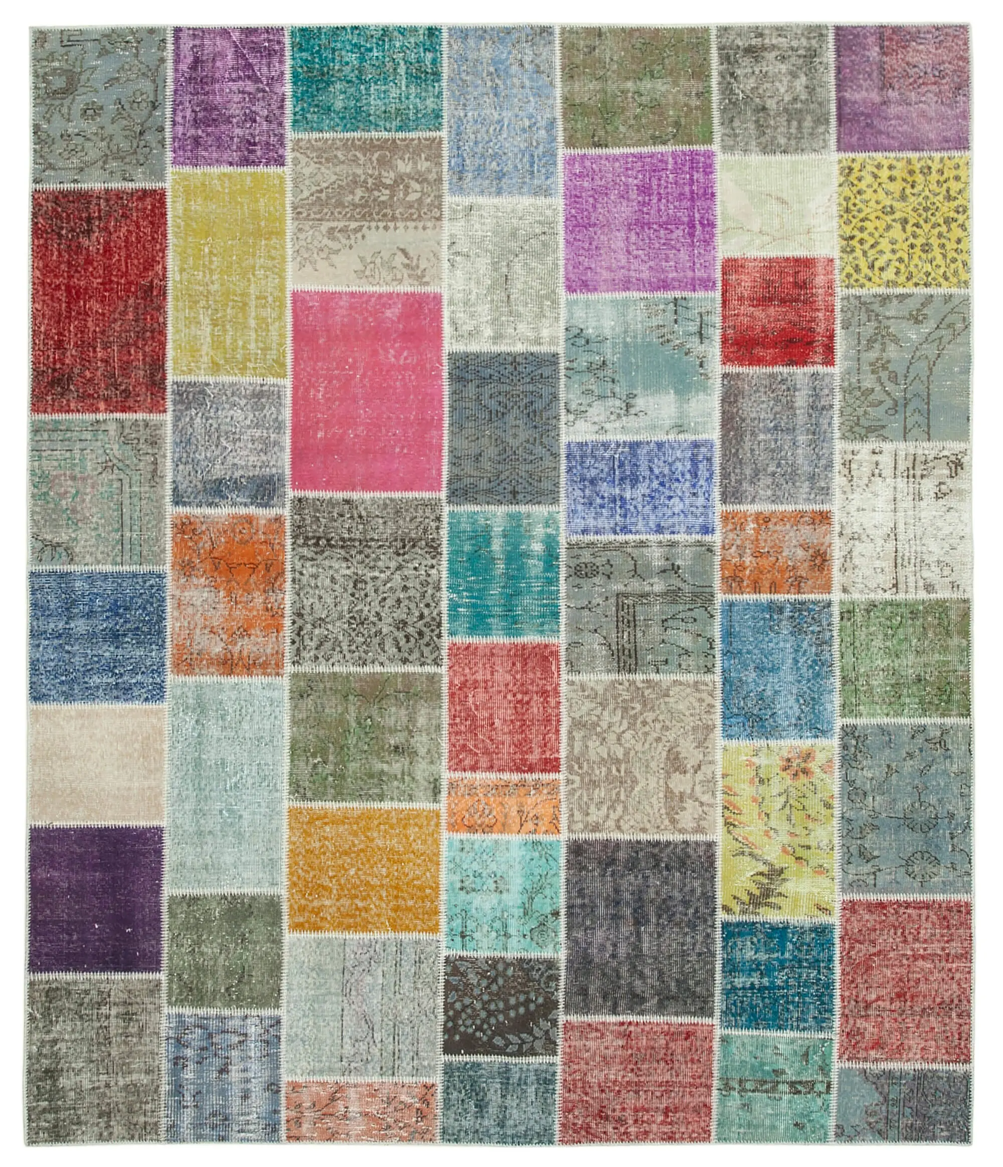 Rc_34887_1_Multicolor_Patchwork_Rugs Patchwork Multi Pamuk Üzerine Yün El Dokuma Kilim-250x298 - Görsel 1