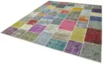 Patchwork Multi Pamuk Üzerine Yün El Dokuma Kilim-250x298 - Görsel 3