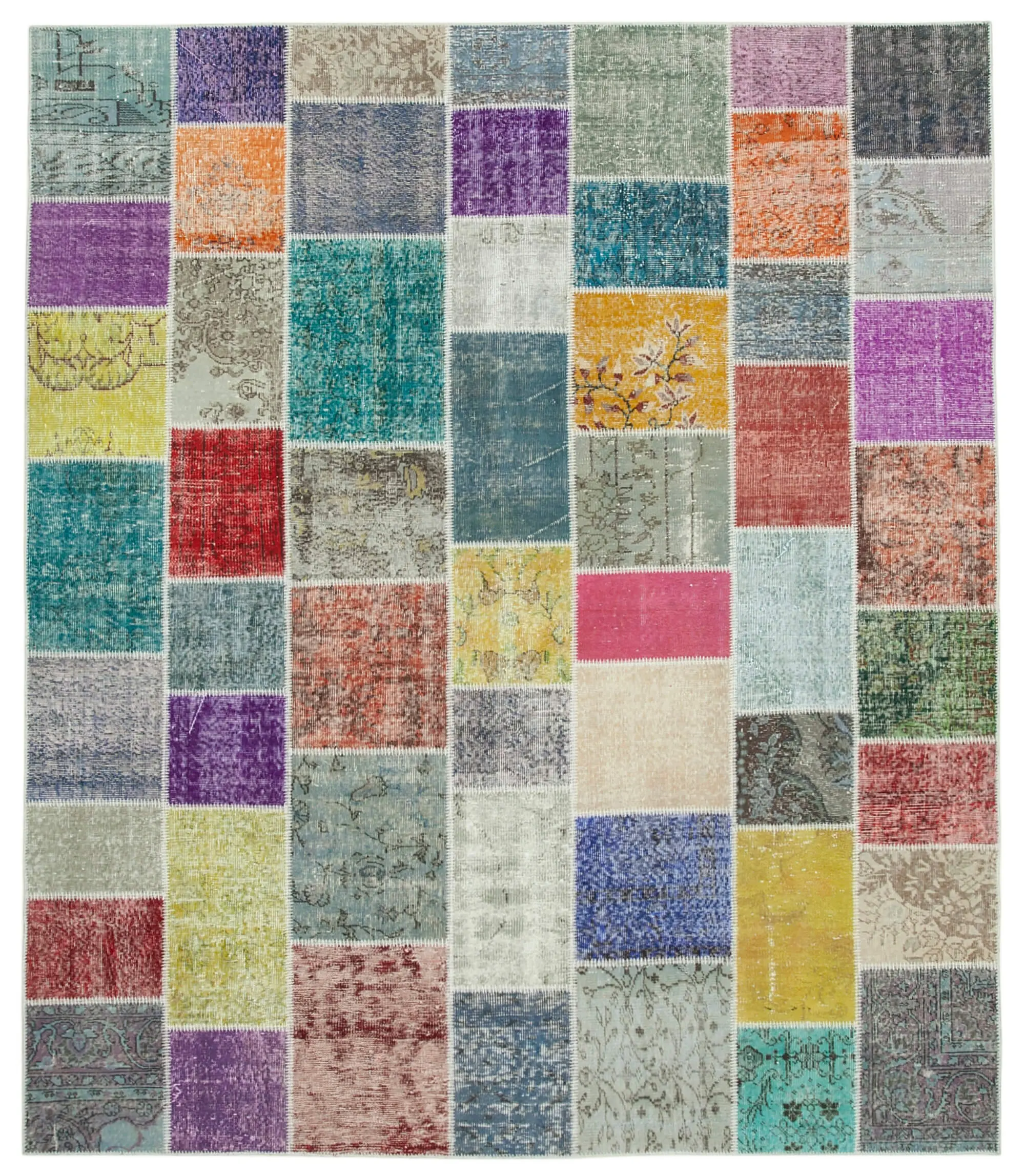 Rc_34888_1_Multicolor_Patchwork_Rugs Patchwork Multi Pamuk Üzerine Yün El Dokuma Kilim-249x296 - Görsel 1