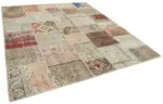 Patchwork Multi Pamuk Üzerine Yün El Dokuma Kilim-251x298 - Görsel 2