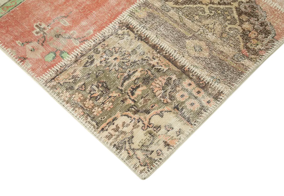 Patchwork Multi Pamuk Üzerine Yün El Dokuma Kilim-251x298 - Görsel 4