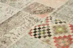 Patchwork Multi Pamuk Üzerine Yün El Dokuma Kilim-251x298 - Görsel 5