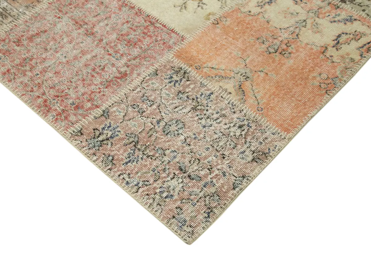 Patchwork Multi Pamuk Üzerine Yün El Dokuma Kilim-248x302 - Görsel 4