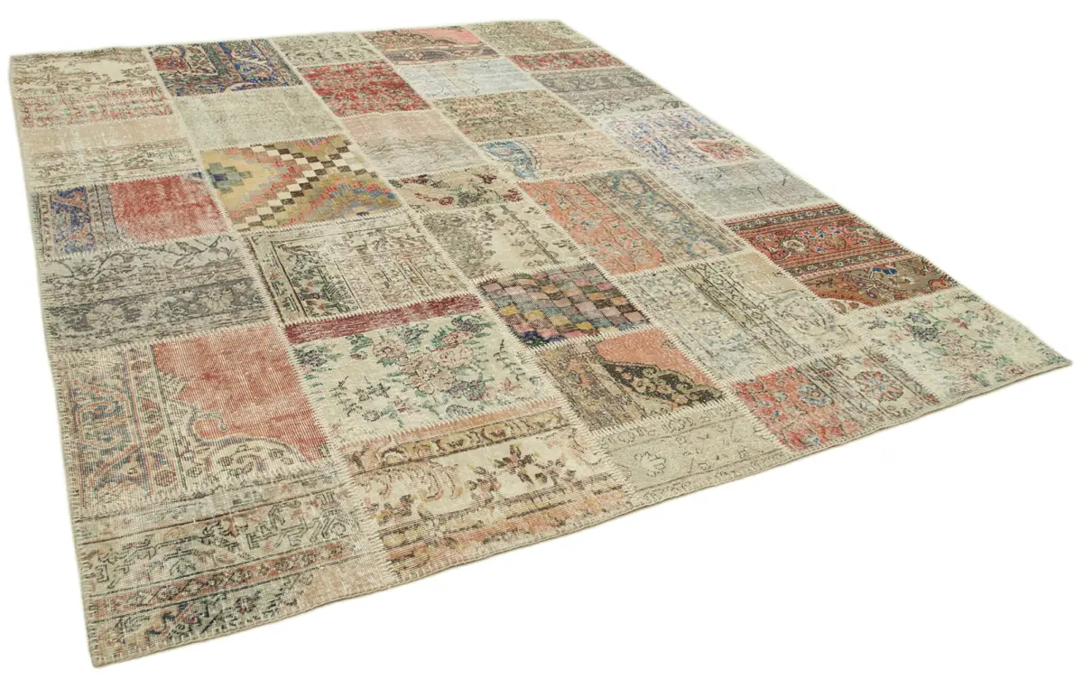 Patchwork Multi Pamuk Üzerine Yün El Dokuma Kilim-250x303 - Görsel 2