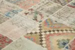 Patchwork Multi Pamuk Üzerine Yün El Dokuma Kilim-250x303 - Görsel 5