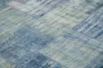 Patchwork Mavi Pamuk Üzerine Yün El Dokuma Kilim-245x295 - Görsel 5