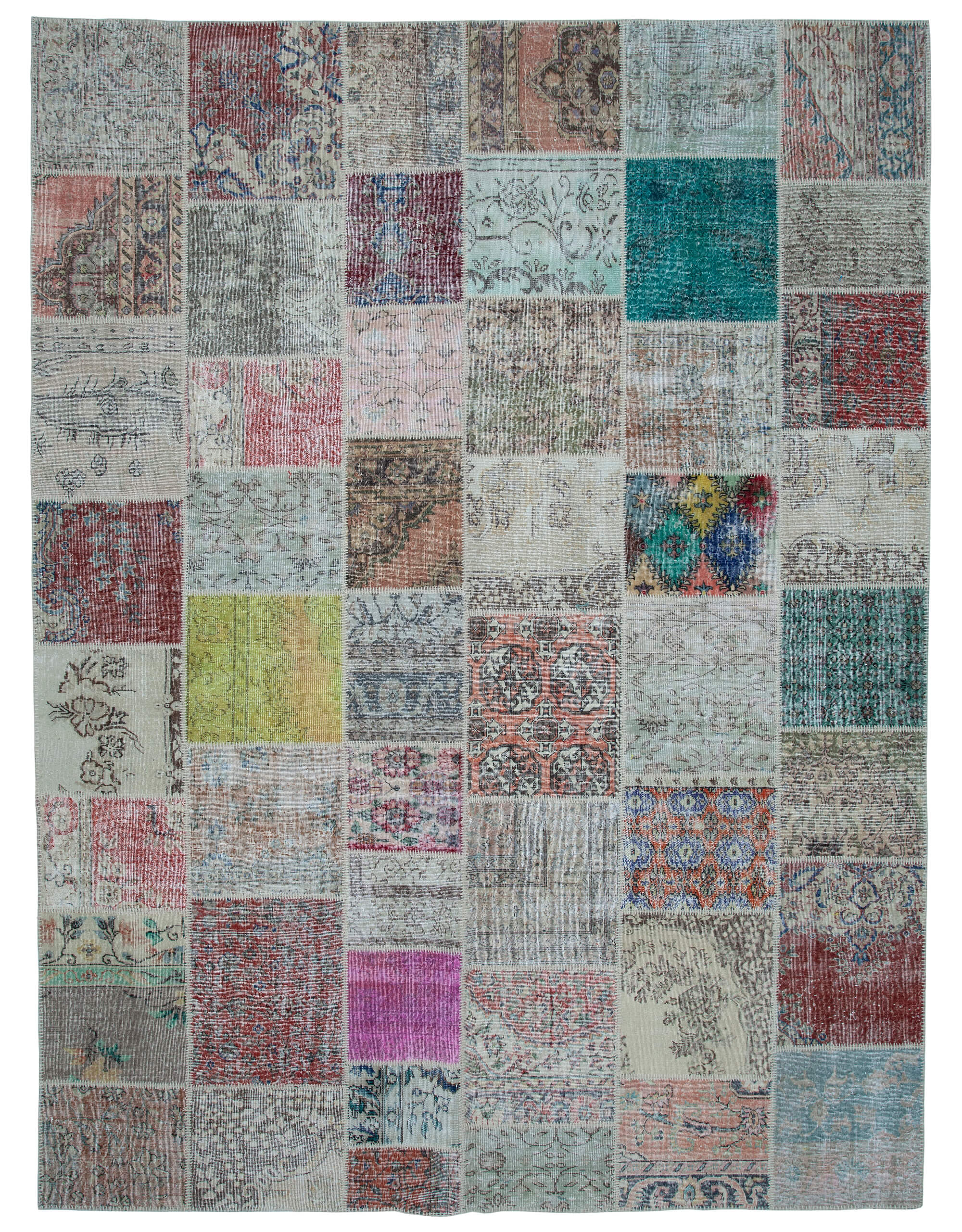 Rc_34954_0_Multicolor_Patchwork_Rugs Patchwork Multi Pamuk Üzerine Yün El Dokuma Kilim-300x402 - Görsel 1