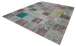 Patchwork Multi Pamuk Üzerine Yün El Dokuma Kilim-300x402 - Görsel 3