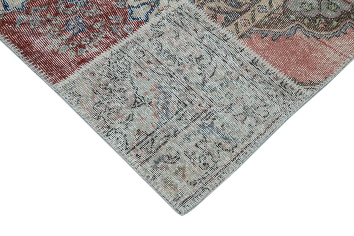 Patchwork Multi Pamuk Üzerine Yün El Dokuma Kilim-300x402 - Görsel 4