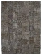 Patchwork Kahverengi Pamuk Üzerine Yün El Dokuma Kilim-300x400