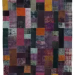 Patchwork Multi Pamuk Üzerine Yün El Dokuma Kilim-292x405