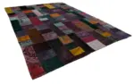 Patchwork Multi Pamuk Üzerine Yün El Dokuma Kilim-292x405 - Görsel 2