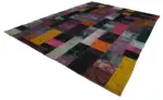 Patchwork Multi Pamuk Üzerine Yün El Dokuma Kilim-292x405 - Görsel 3