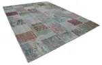 Patchwork Multi Pamuk Üzerine Yün El Dokuma Kilim-300x402 - Görsel 2
