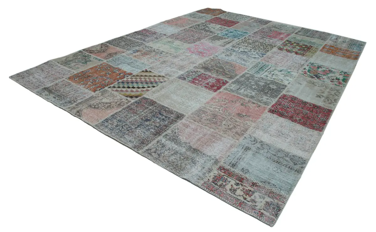 Patchwork Multi Pamuk Üzerine Yün El Dokuma Kilim-300x402 - Görsel 3