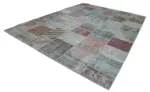 Patchwork Multi Pamuk Üzerine Yün El Dokuma Kilim-300x402 - Görsel 3