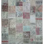 Patchwork Multi Pamuk Üzerine Yün El Dokuma Kilim-300x403