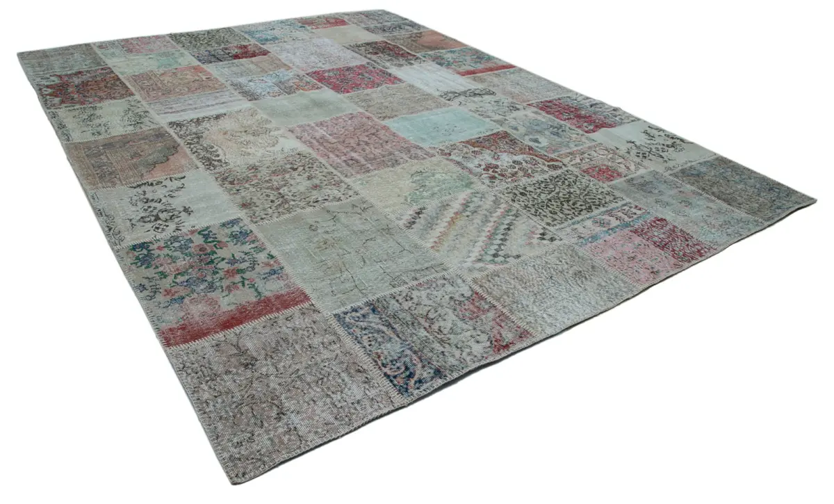 Patchwork Multi Pamuk Üzerine Yün El Dokuma Kilim-300x403 - Görsel 2