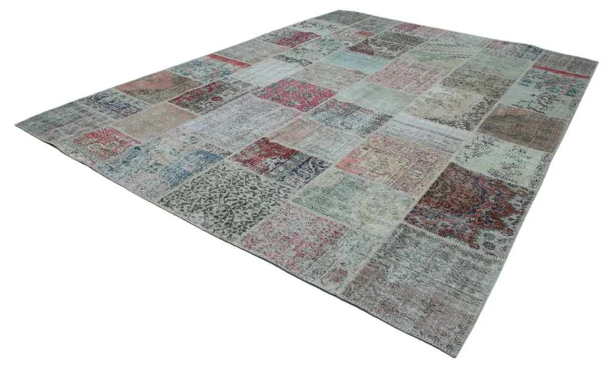 Patchwork Multi Pamuk Üzerine Yün El Dokuma Kilim-300x403 - Görsel 3