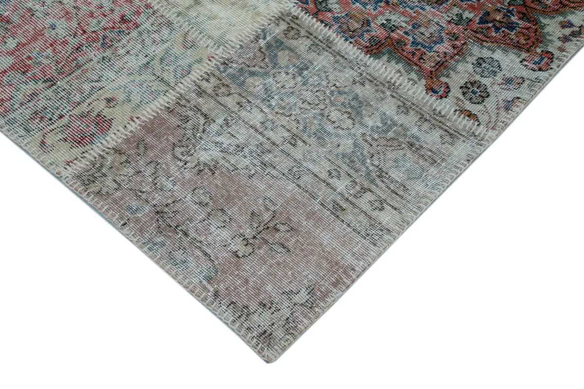 Patchwork Multi Pamuk Üzerine Yün El Dokuma Kilim-300x403 - Görsel 4