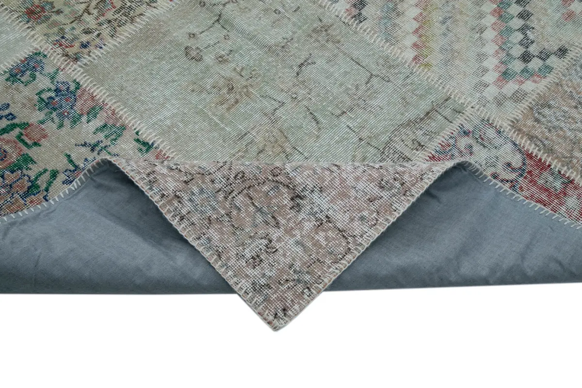 Patchwork Multi Pamuk Üzerine Yün El Dokuma Kilim-300x403 - Görsel 6