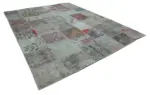 Patchwork Multi Pamuk Üzerine Yün El Dokuma Kilim-301x404 - Görsel 2